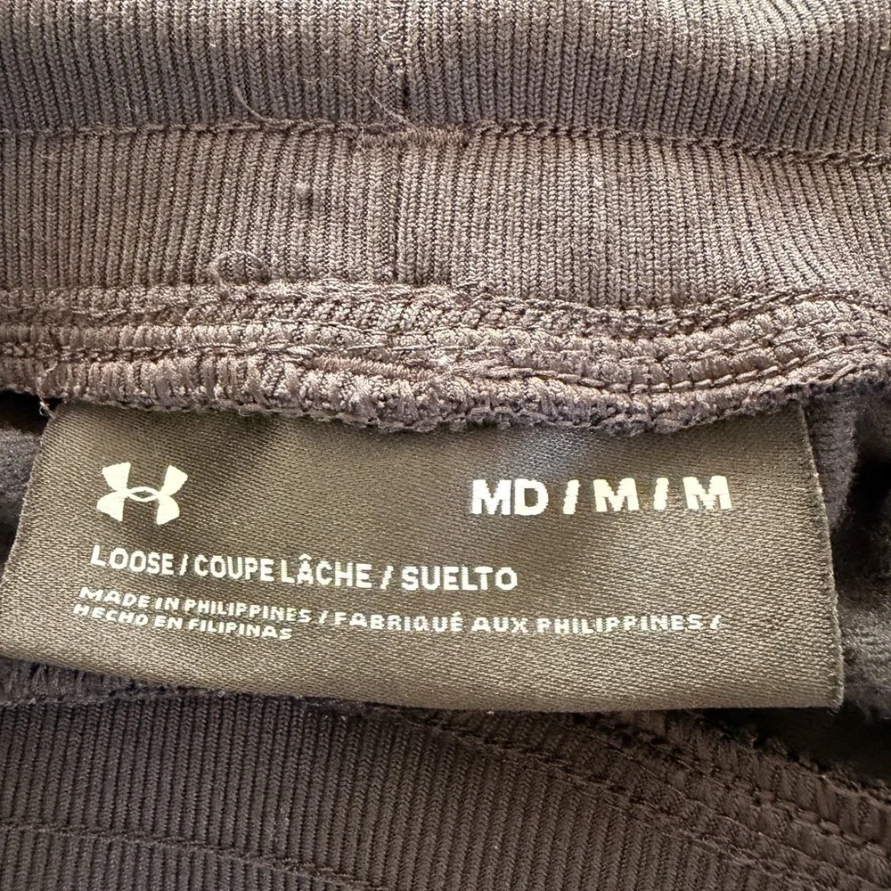 Under Armour Men’s Black Jogger Sweatpants Loose Fit Size M Zip Pockets - Picture 4 of 9